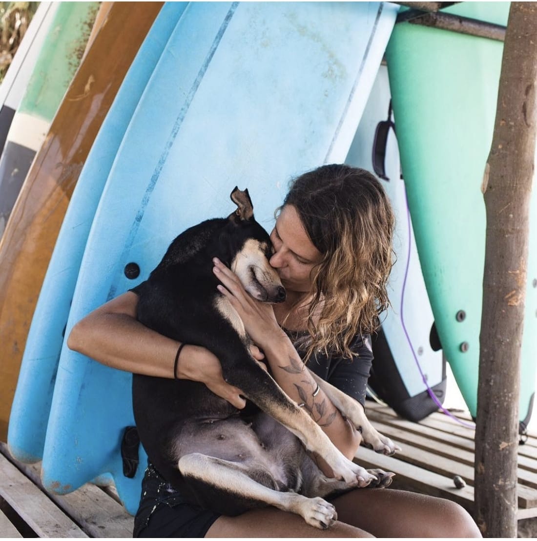 Vanessa with a dog